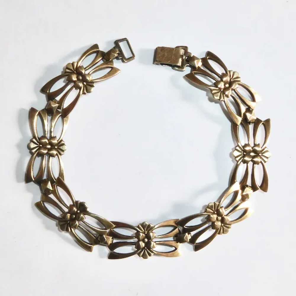 Sterling & 14k Symmetalic Pierced Link Bracelet W… - image 7