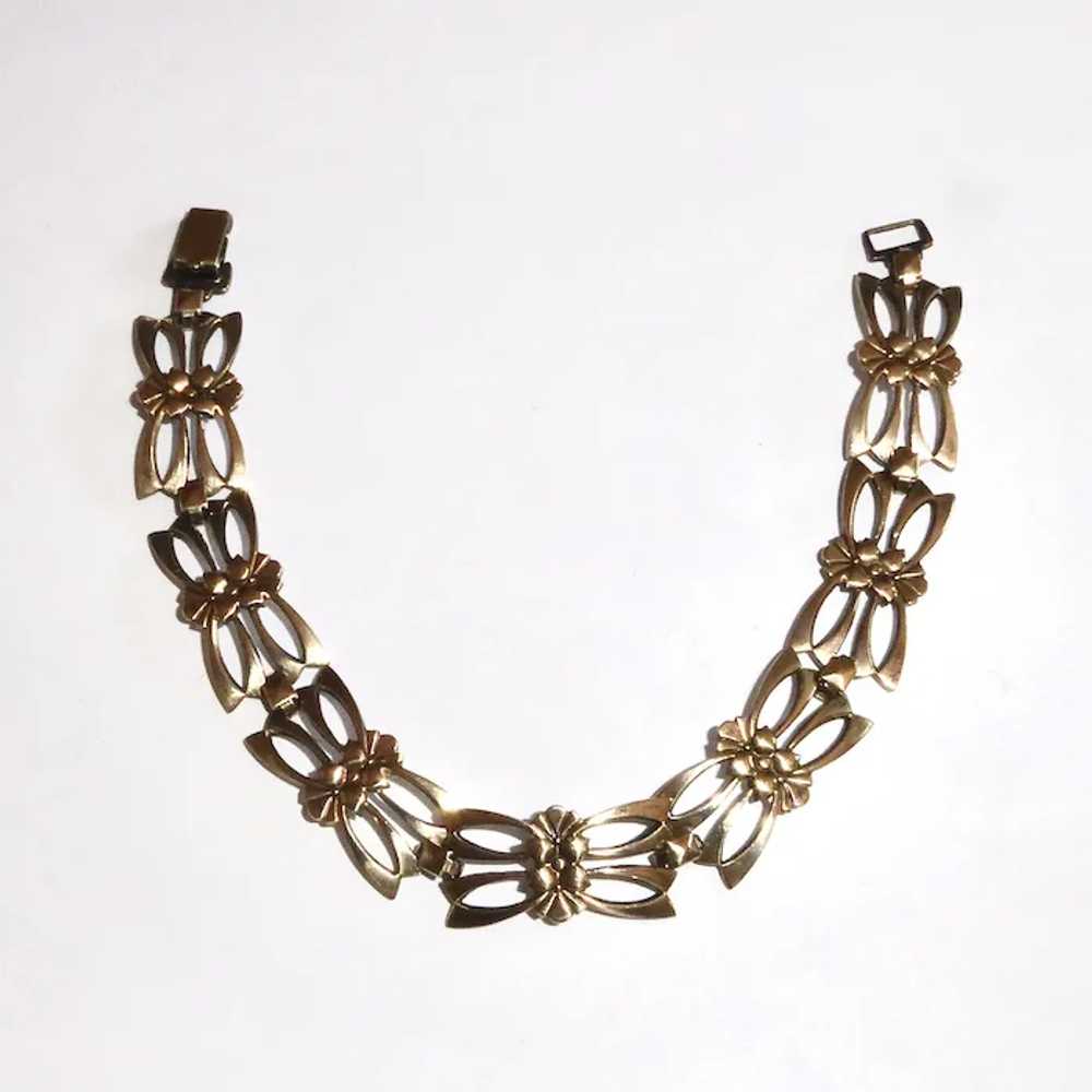 Sterling & 14k Symmetalic Pierced Link Bracelet W… - image 9