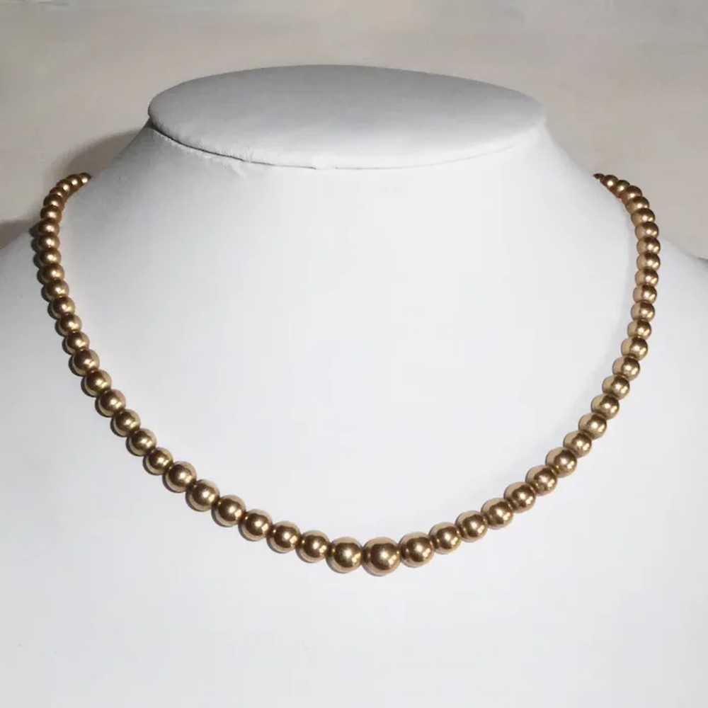 Classic Edwardian 14k Yellow Gold Bead Necklace - image 12