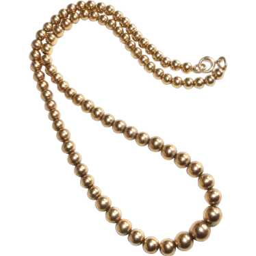 Classic Edwardian 14k Yellow Gold Bead Necklace - image 1