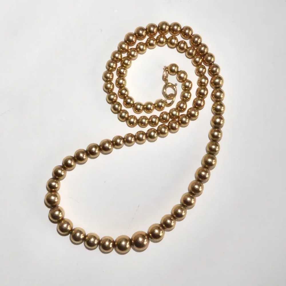 Classic Edwardian 14k Yellow Gold Bead Necklace - image 6