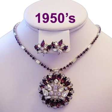 1950's Regal PURPLE & Diamond Like Rhinestones CON