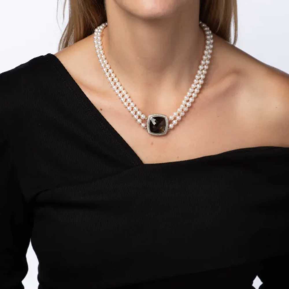 David Yurman Double Strand Pearl Necklace Albion … - image 3