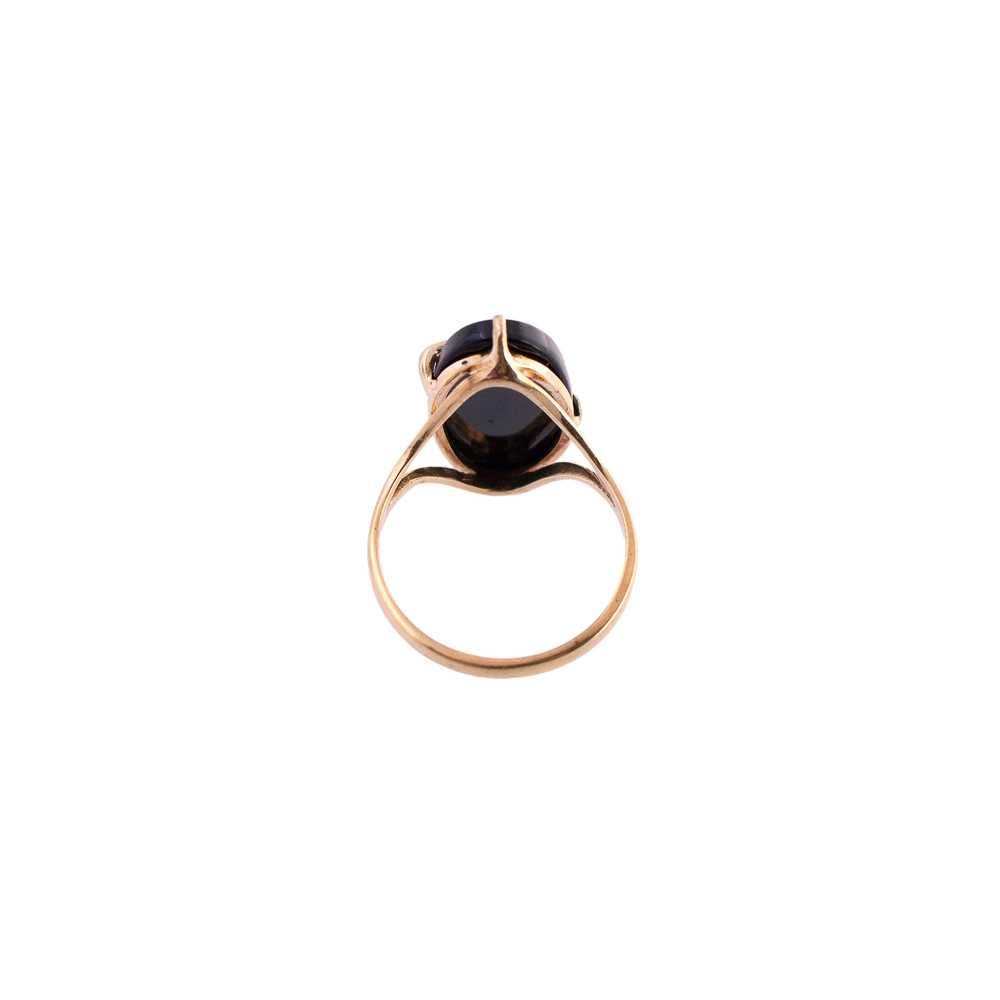 Vintage Onyx Leaf Ring - image 3