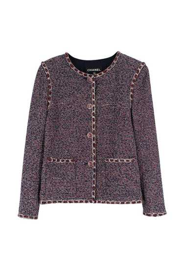 Managed by hewi Chanel Navy and Red Tweed Jacket w