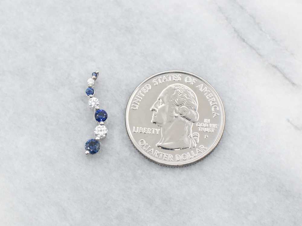 Modern Gold Sapphire and Diamond Drop Pendant - image 3