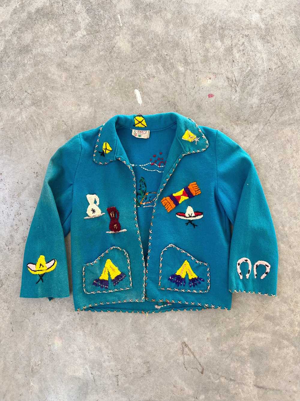 40s/50s Kids Embroidered Mexican Souvenir Jackets… - image 11