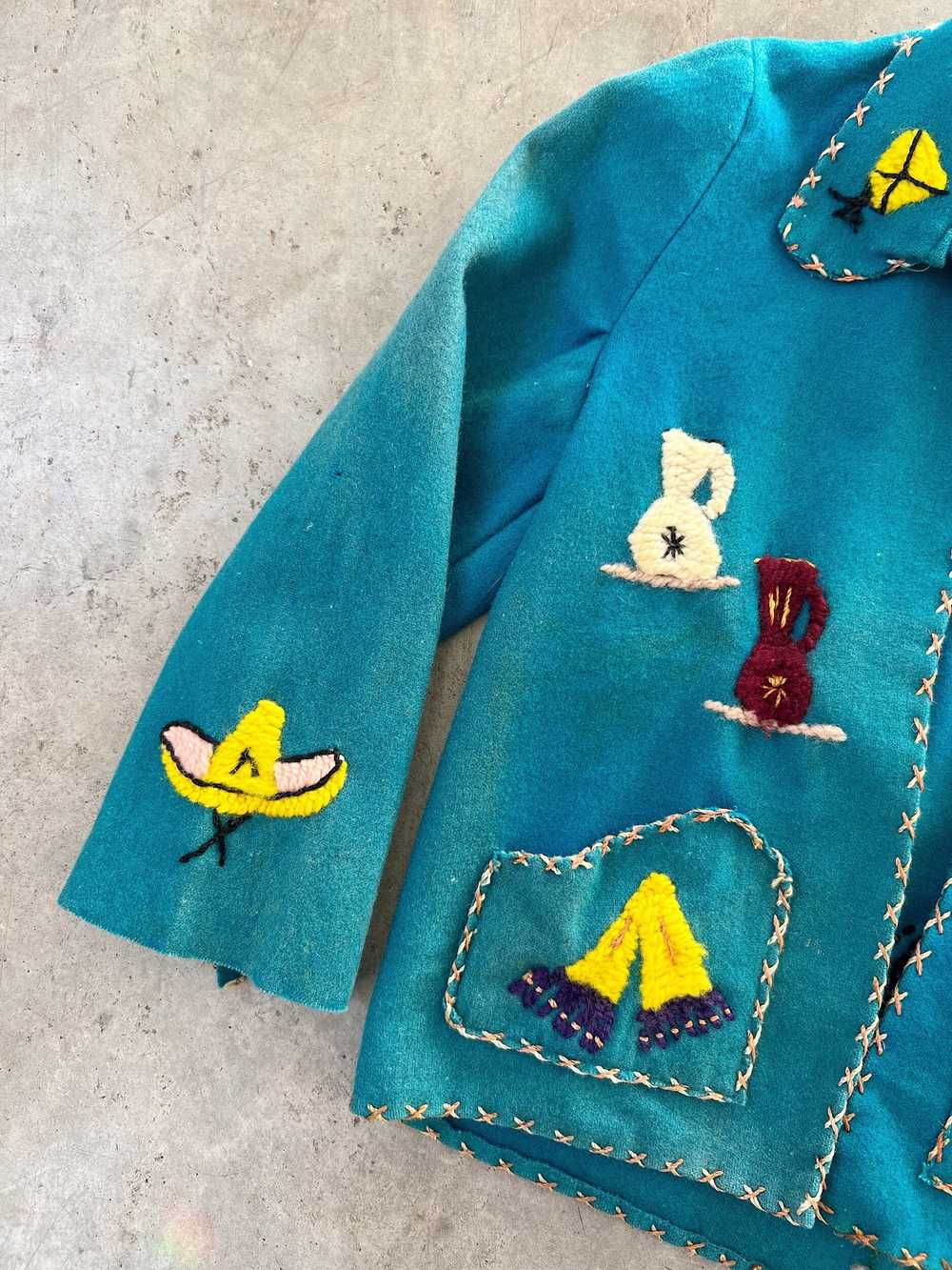 40s/50s Kids Embroidered Mexican Souvenir Jackets… - image 12