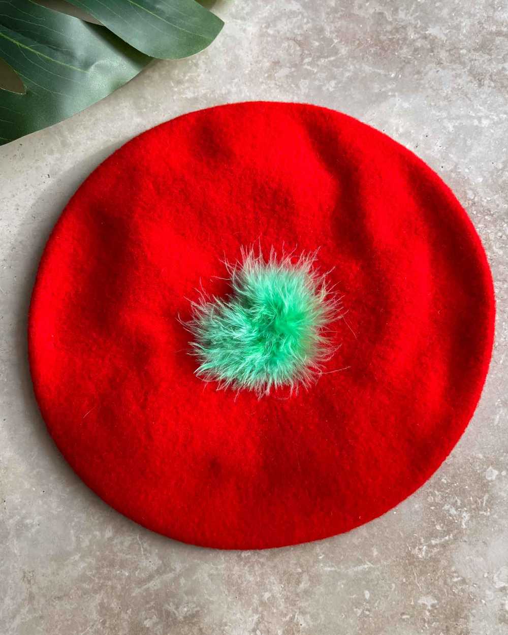 60s Wool & Feather Beret - image 4