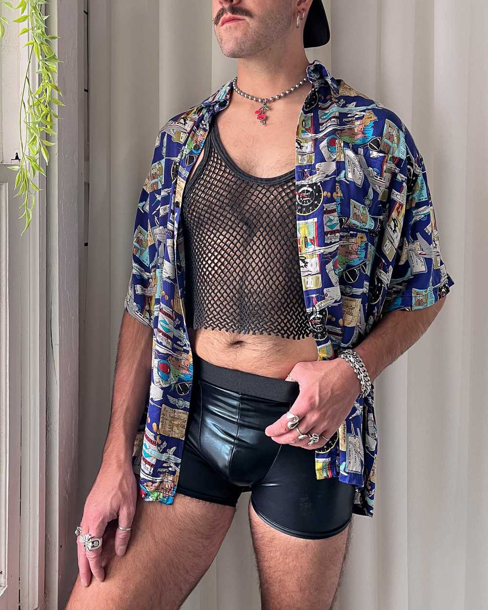 90s Catherine Coatney Wet Look Boxers - image 1