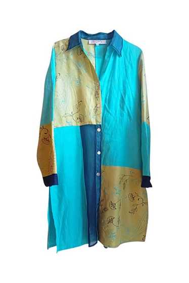 Linen and silk jacket - Long buttoned blazer jacke