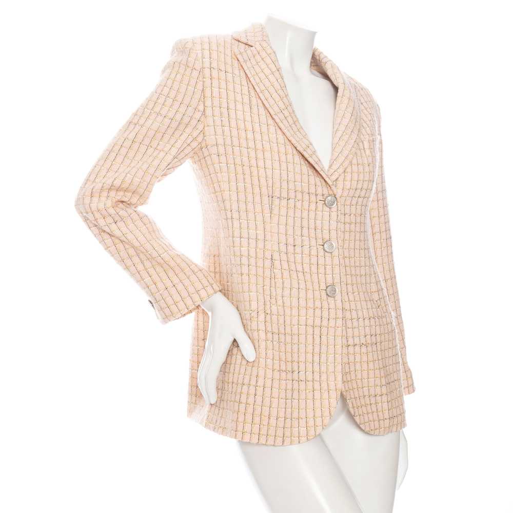 1998 Pink Wool-Blend Tweed Blazer - image 3