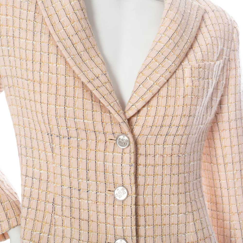 1998 Pink Wool-Blend Tweed Blazer - image 6