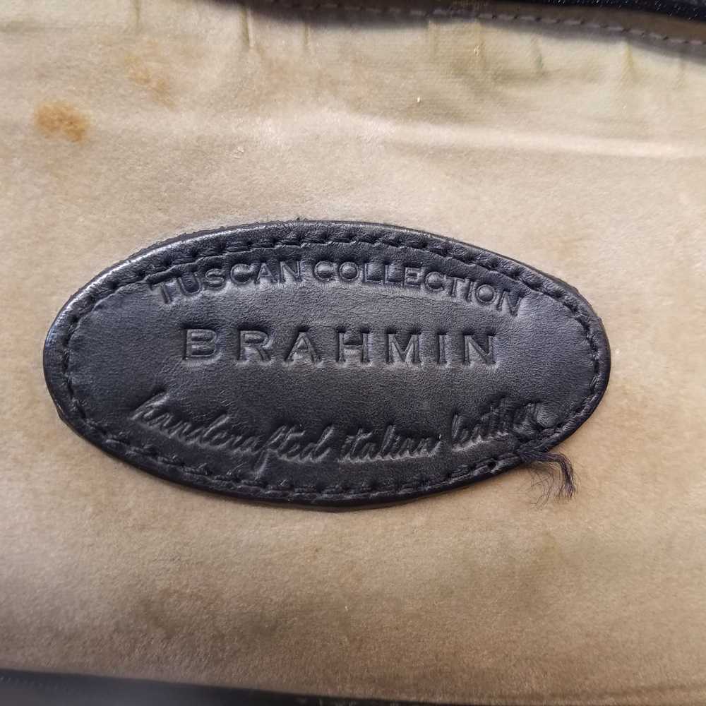 Brahmin Black Leather Croc Embossed Trim Small Ba… - image 10
