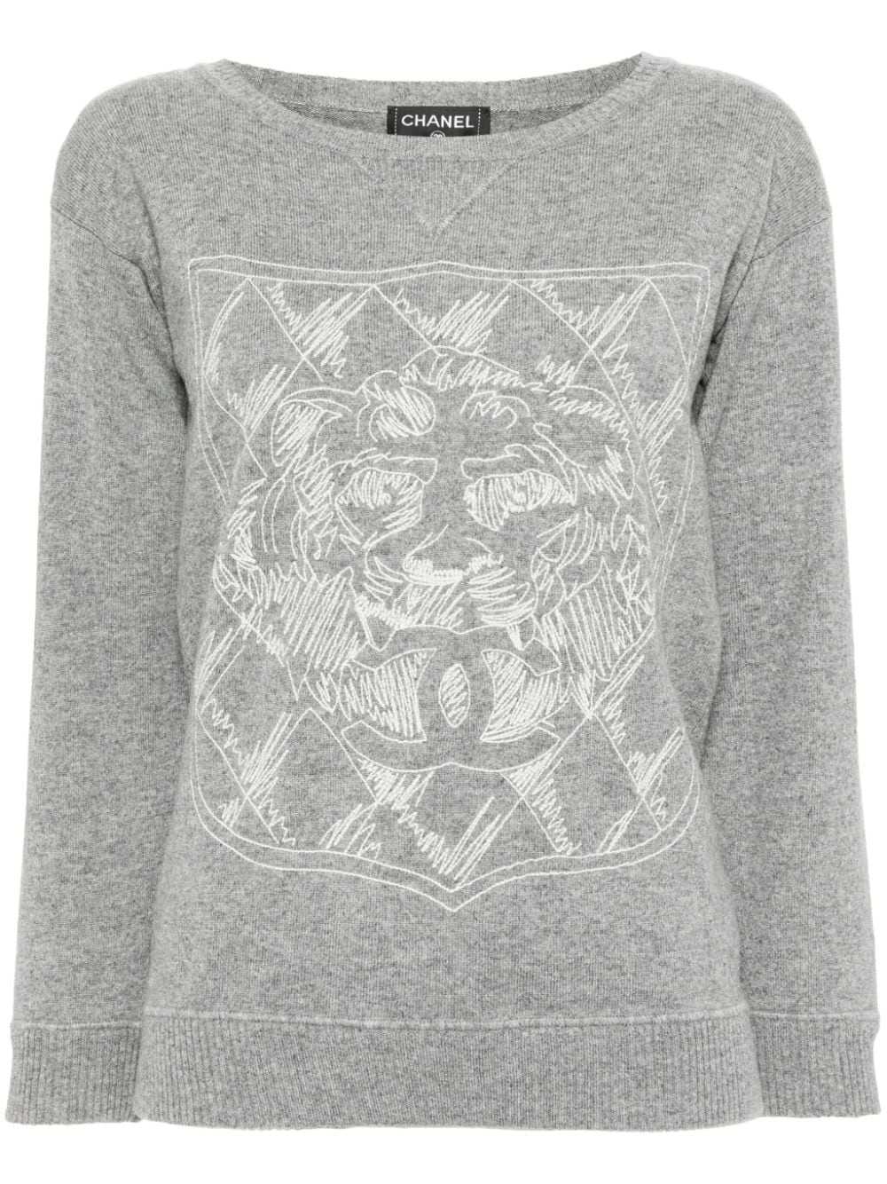 CHANEL Pre-Owned 2011 embroidered cashmere jumper… - image 1