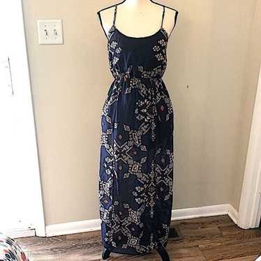 Fire Los Angeles blue maxi dress with aztec print… - image 1
