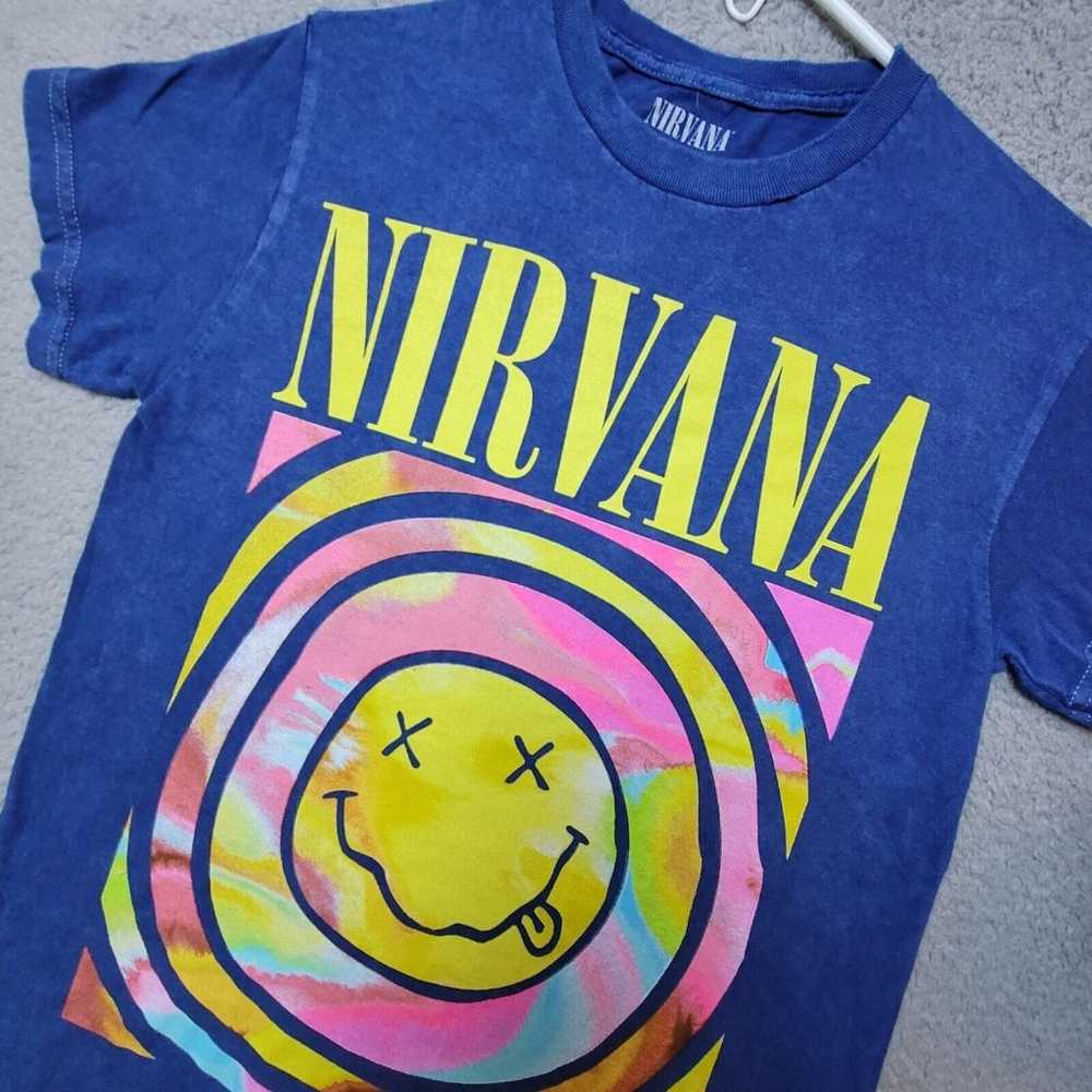 Nirvana Tee Shirt Men's Retro Graphic Electric Bl… - image 2
