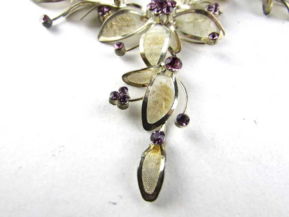 Enamelled Floral Necklace Accented By Purple Crys… - image 12