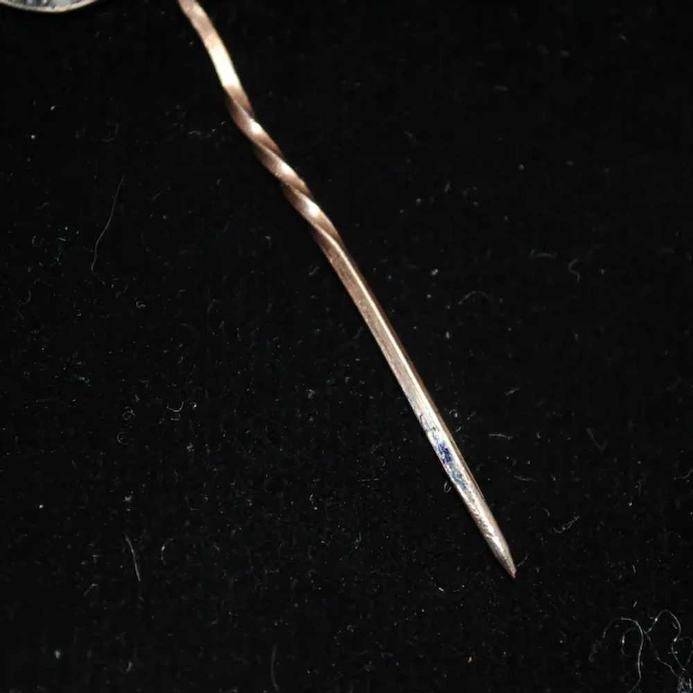 Silver Crescent Moon with Seed Pearls Stick Pin - image 7