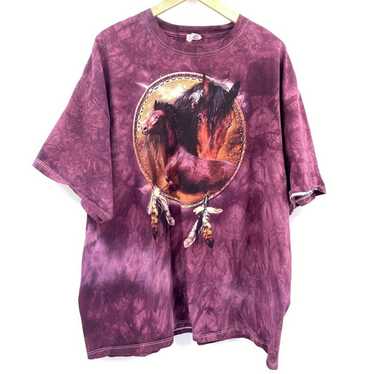 Horse graphic t shirt size 3XL purple tie dye boh… - image 1