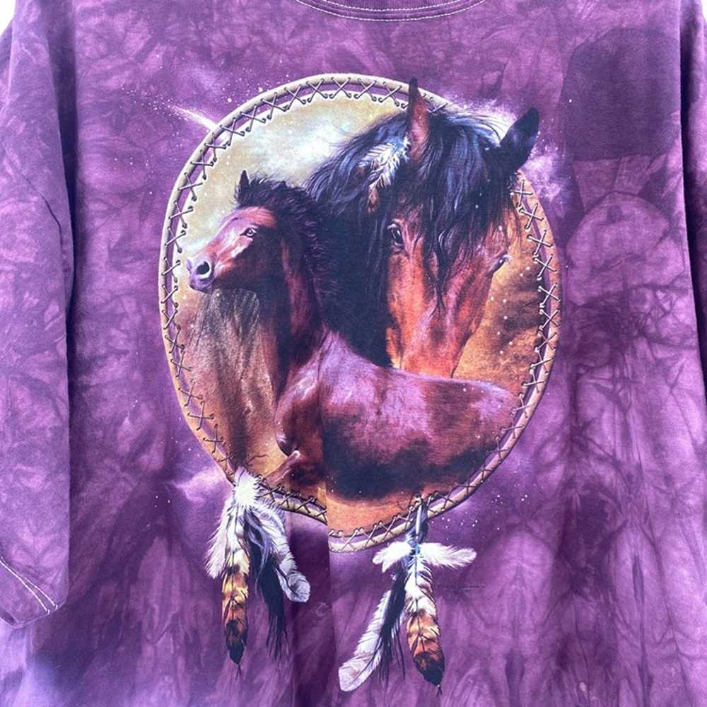 Horse graphic t shirt size 3XL purple tie dye boh… - image 2