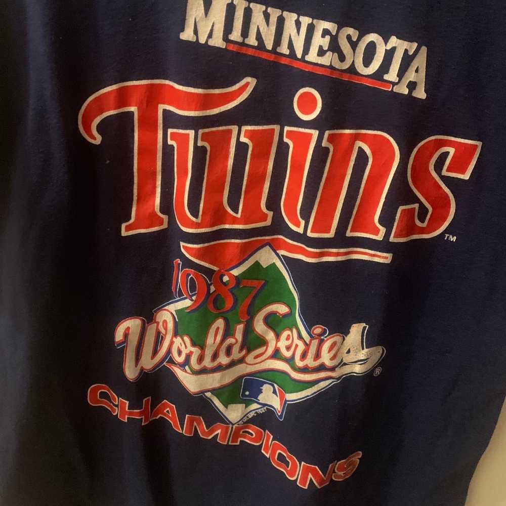Vintage 80s 90s 1987 Minnesota twins MLB shirt La… - image 2