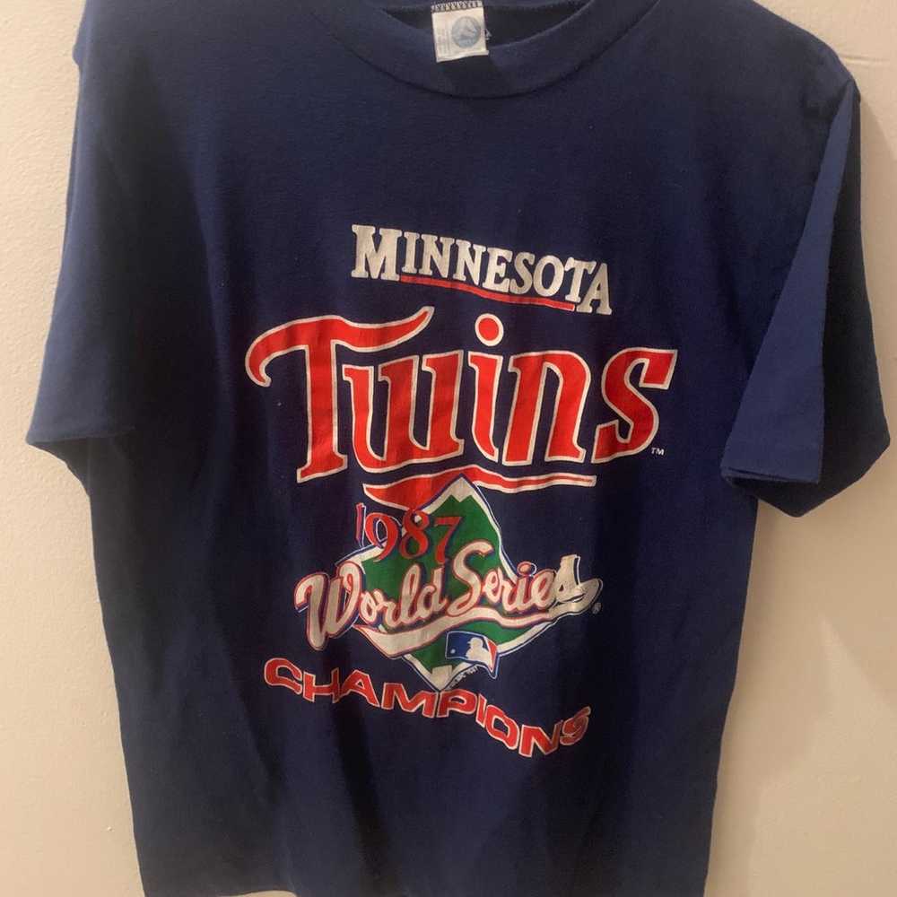 Vintage 80s 90s 1987 Minnesota twins MLB shirt La… - image 5