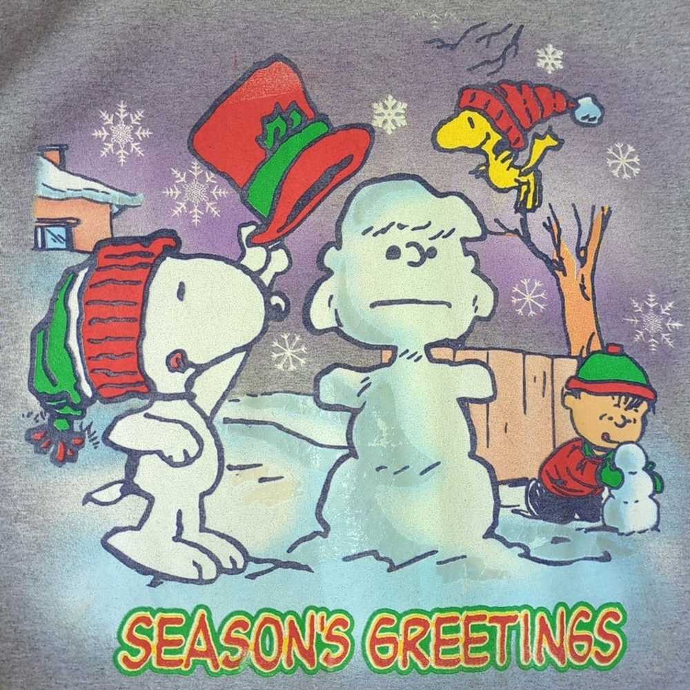 Peanuts 90's Vintage Season's Greetings Graphic S… - image 3