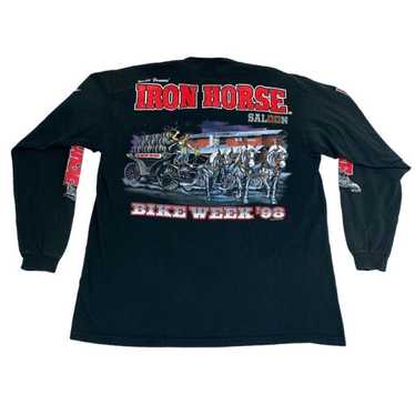 Vintage 90s Iron Horse Saloon Bike Week T-Shirt L… - image 1