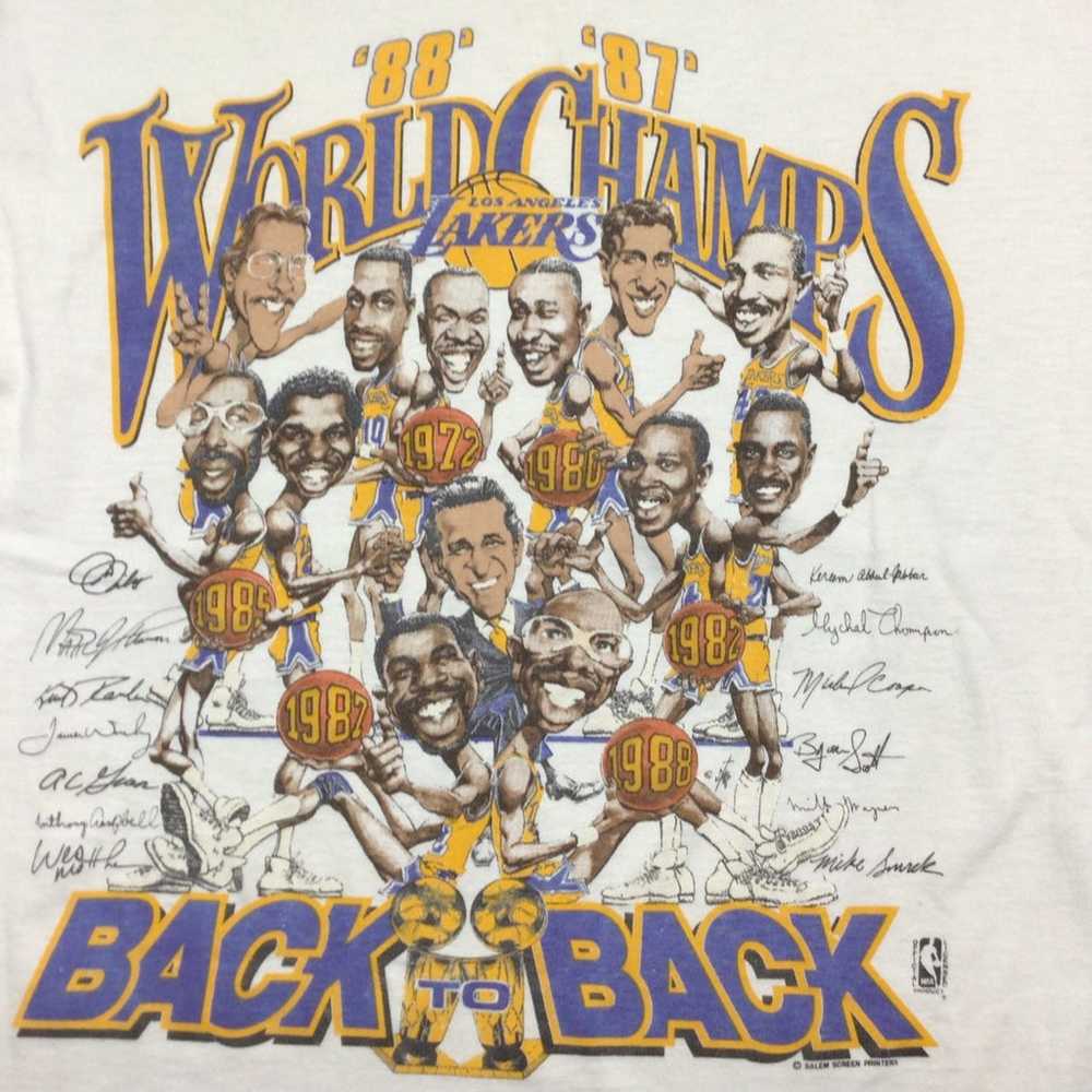 80s LA Lakers vintage NBA single stitch T-shirt - image 2