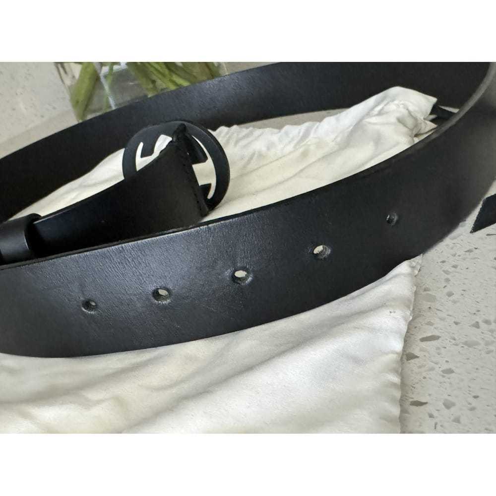 Gucci Interlocking Buckle leather belt - image 4
