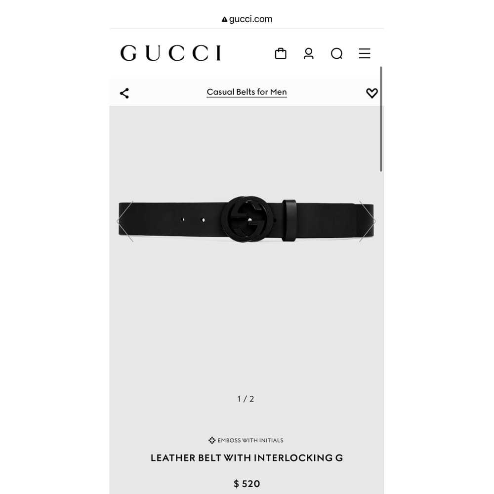 Gucci Interlocking Buckle leather belt - image 8