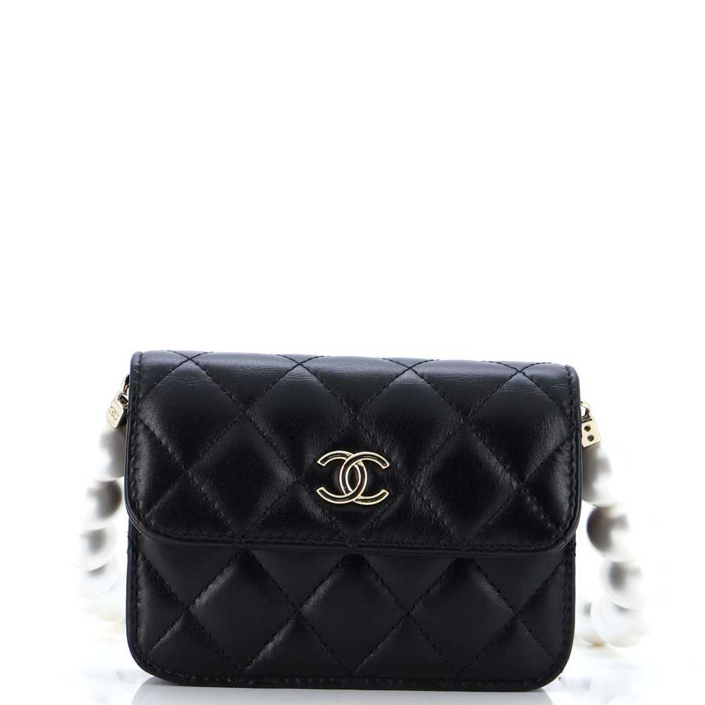 CHANEL Pearl Strap CC Wallet on Chain Quilted Cal… - image 1