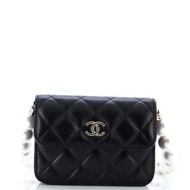 CHANEL Pearl Strap CC Wallet on Chain Quilted Cal… - image 1
