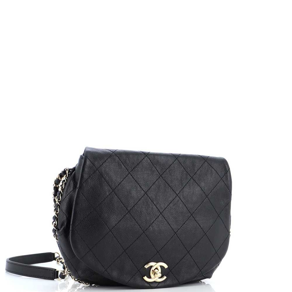 CHANEL Chain Around Saddle Flap Bag Quilted Calfs… - image 3