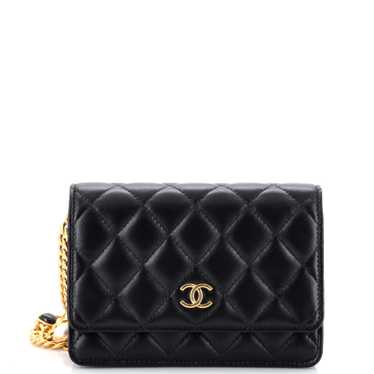 CHANEL Resin Pearl Chain Flap Bag Quilted Lambskin
