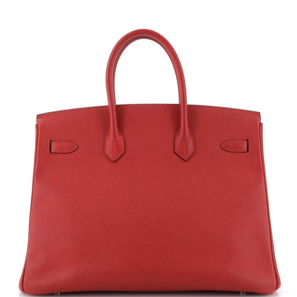 Hermes Birkin Handbag Rouge Casaque Epsom with Go… - image 3