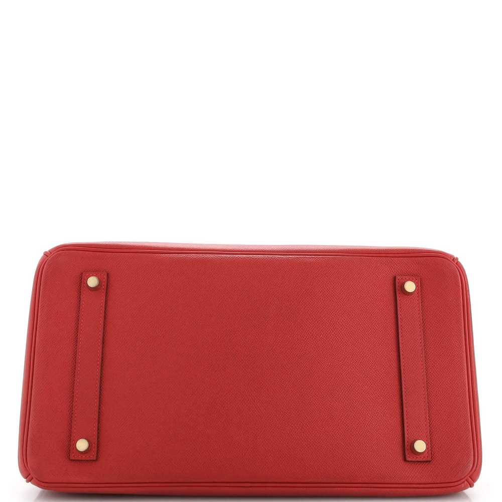 Hermes Birkin Handbag Rouge Casaque Epsom with Go… - image 4