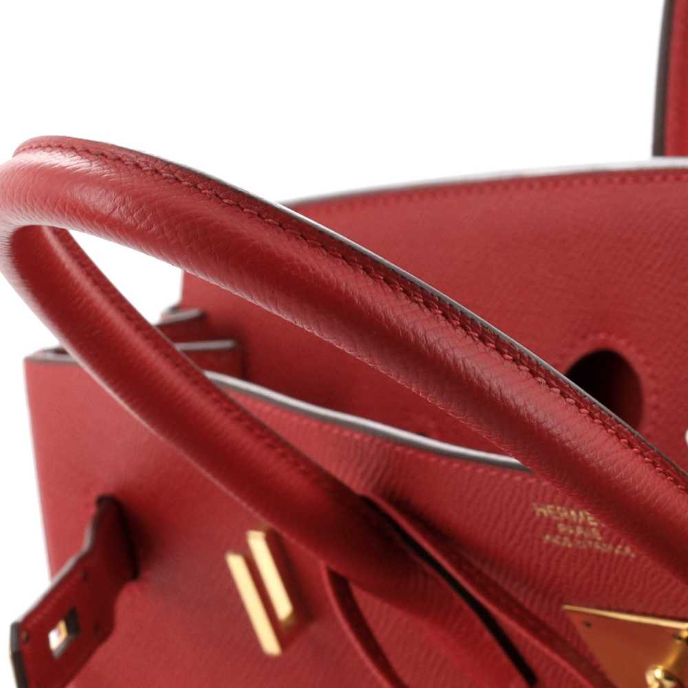 Hermes Birkin Handbag Rouge Casaque Epsom with Go… - image 9