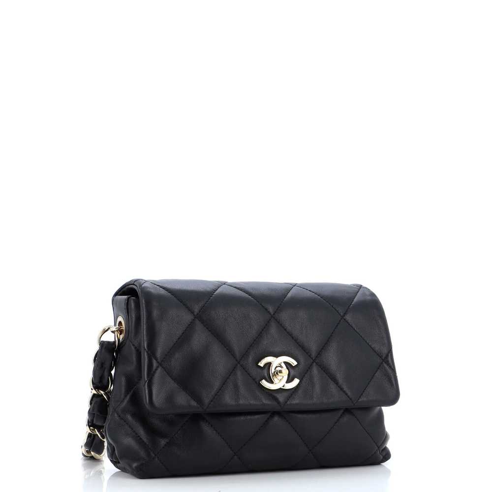 CHANEL Logo Chain Strap Flap Bag Quilted Lambskin… - image 3