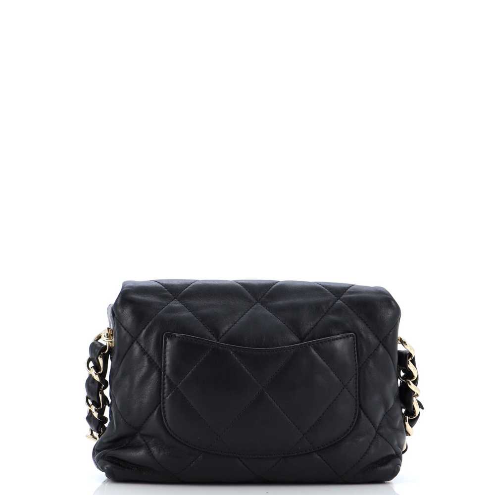 CHANEL Logo Chain Strap Flap Bag Quilted Lambskin… - image 4