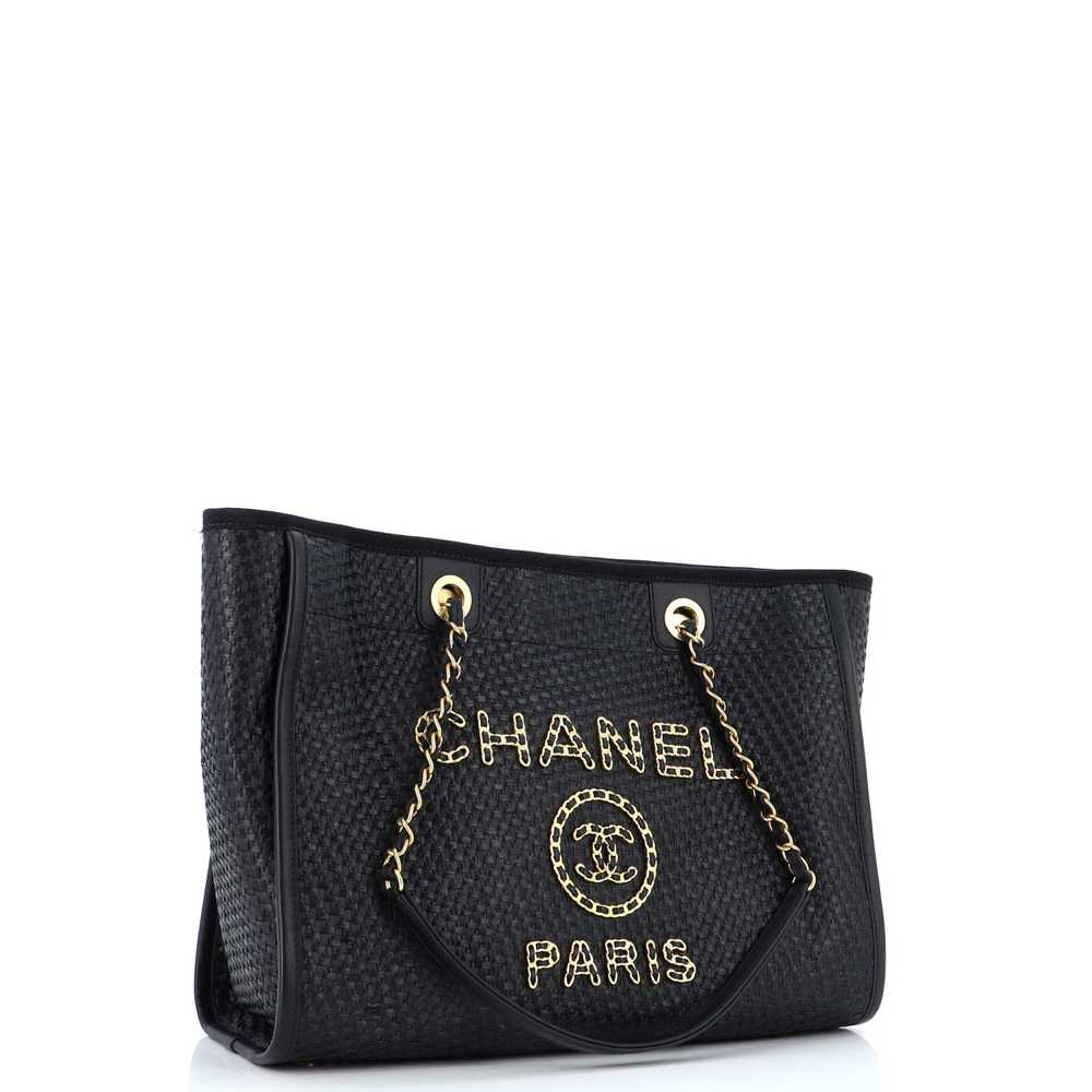 CHANEL Deauville Tote Straw with Chain Detail Sma… - image 3