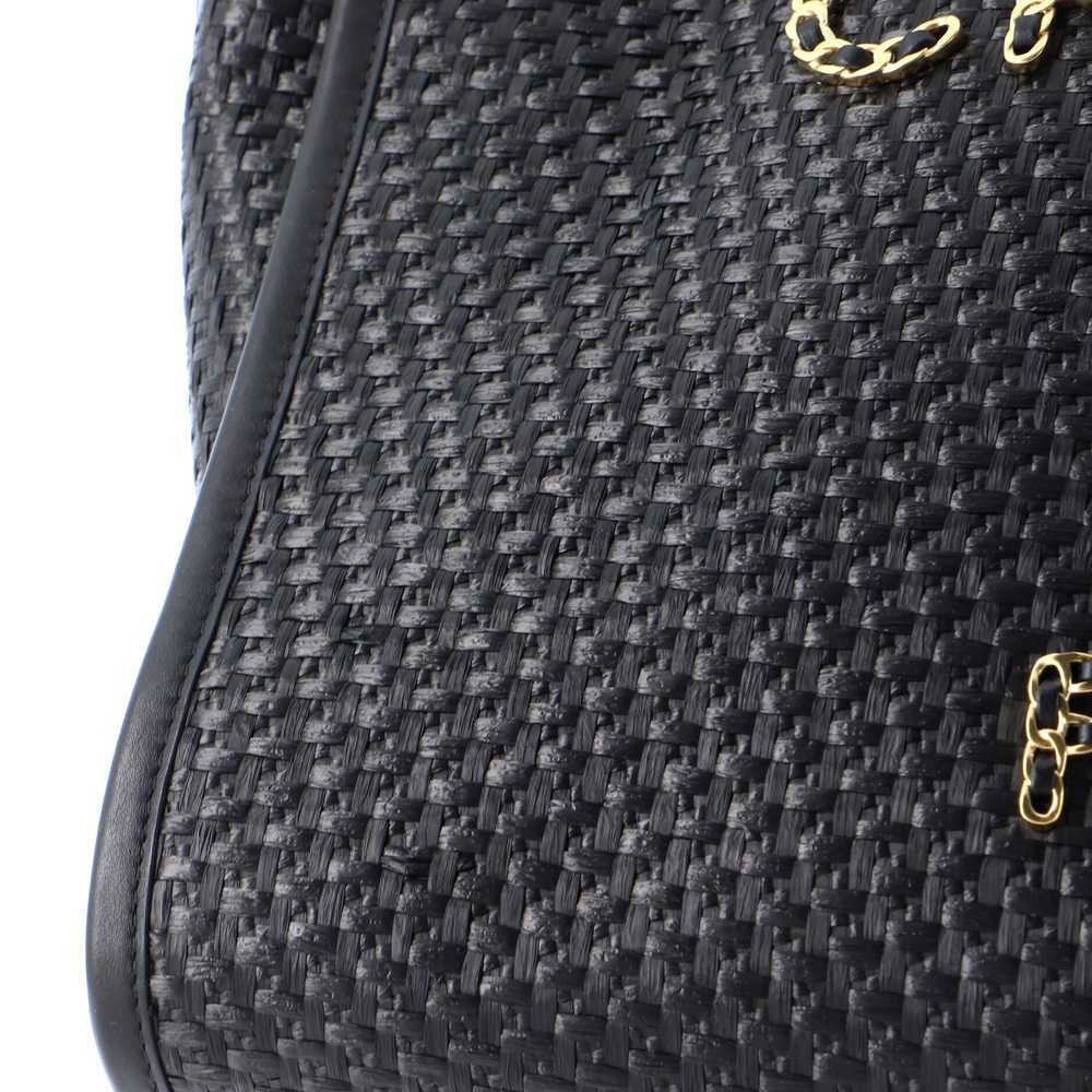 CHANEL Deauville Tote Straw with Chain Detail Sma… - image 7