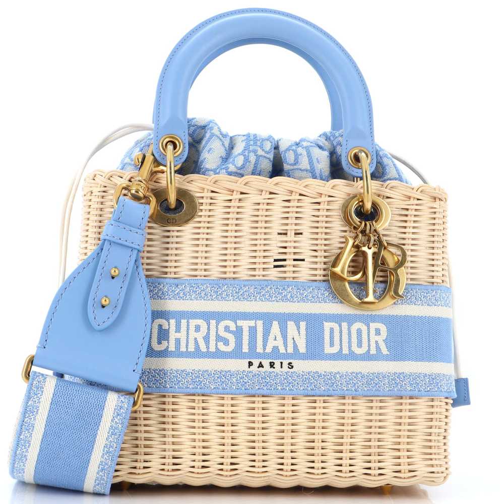 Christian Dior Lady Dior Bag Wicker and Oblique C… - image 1