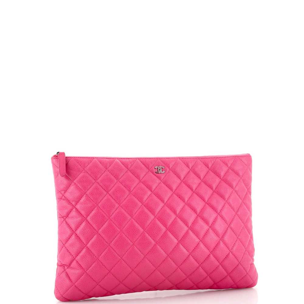 CHANEL O Case Clutch Quilted Caviar Large - image 2