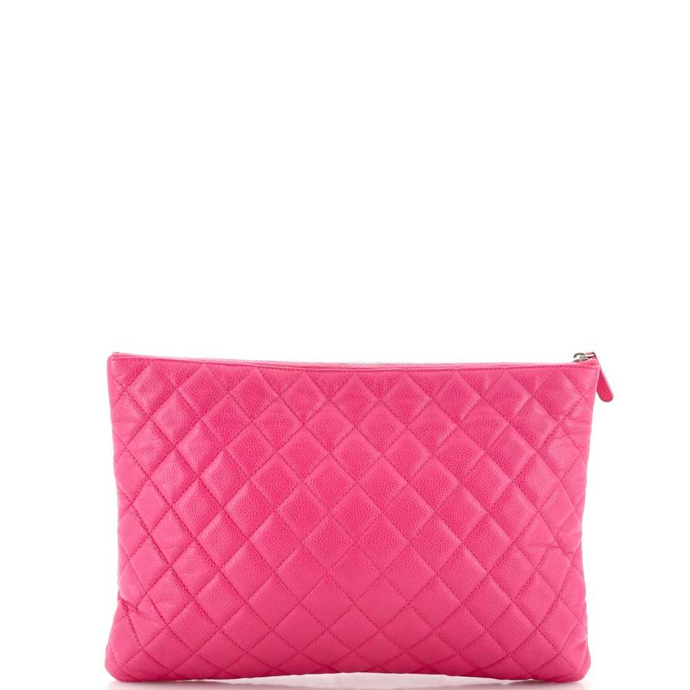 CHANEL O Case Clutch Quilted Caviar Large - image 3