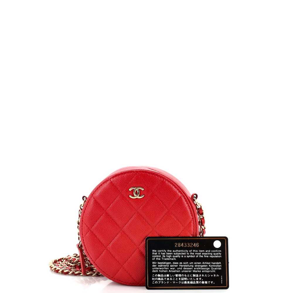 CHANEL Round Clutch with Chain Quilted Caviar Mini - image 2