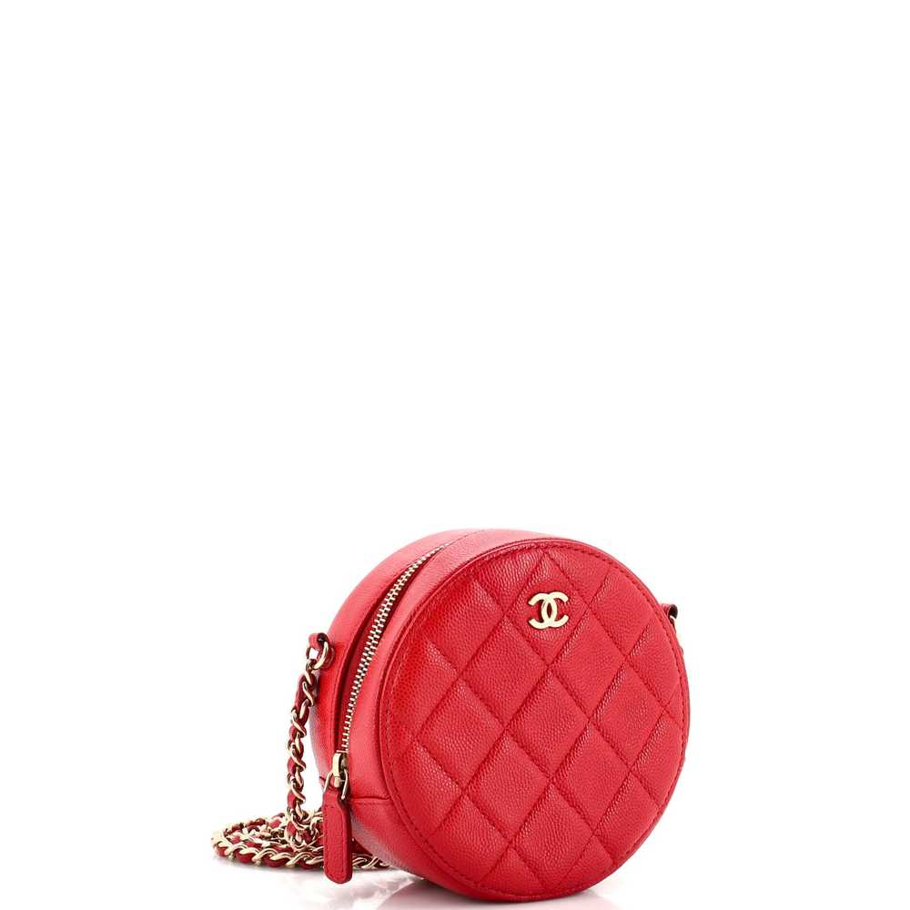 CHANEL Round Clutch with Chain Quilted Caviar Mini - image 3