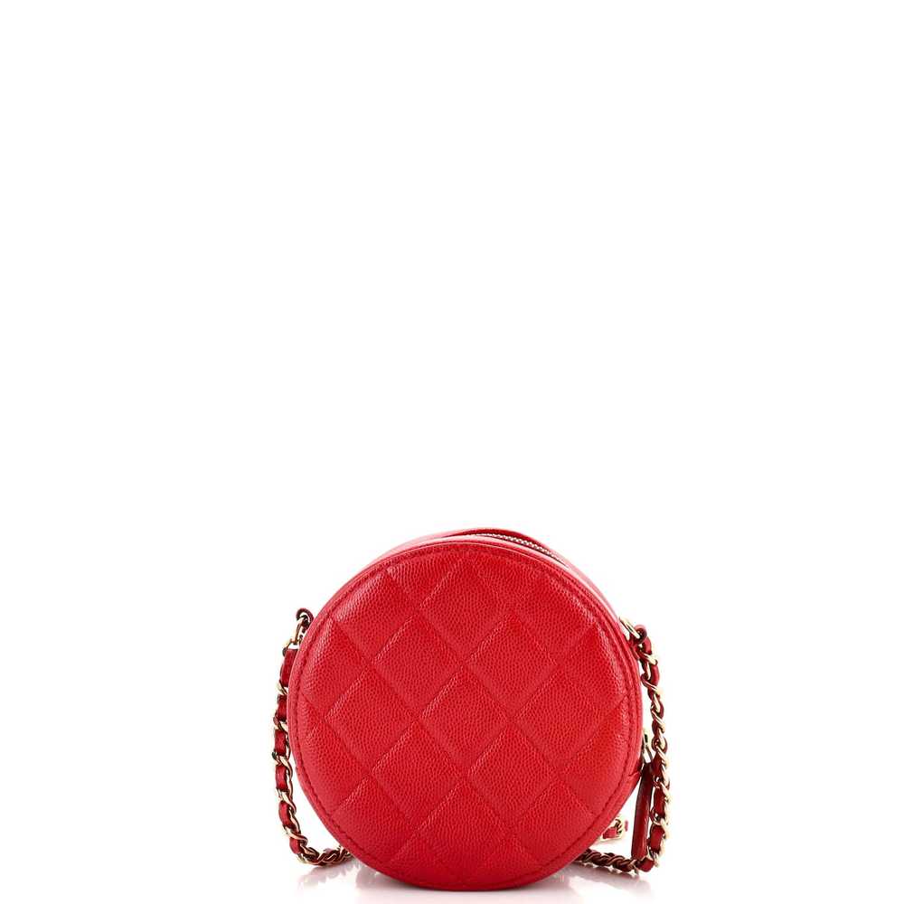 CHANEL Round Clutch with Chain Quilted Caviar Mini - image 4