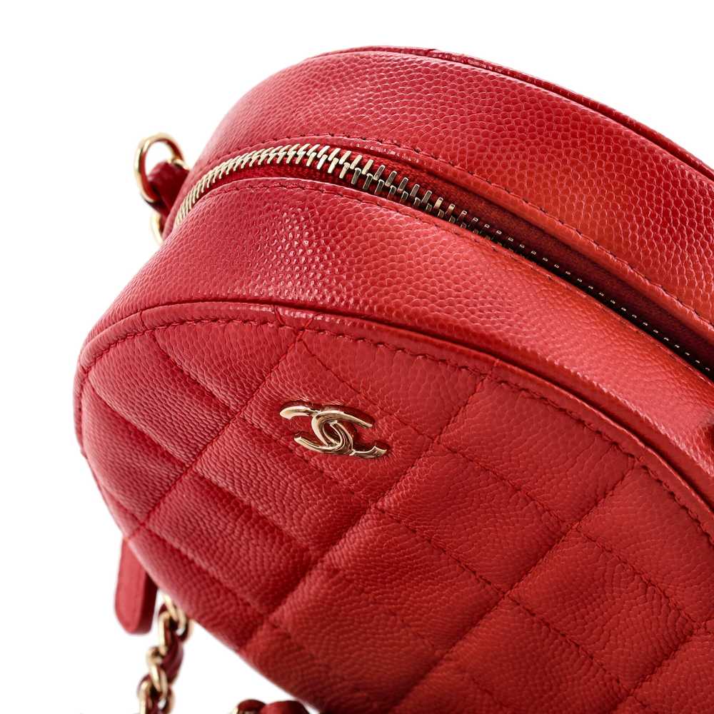CHANEL Round Clutch with Chain Quilted Caviar Mini - image 8